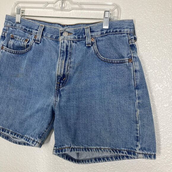 Levis Denim Bermudas Shorts Womens 12 Blue 100% Cotton High Rise - Picture 2 of 16